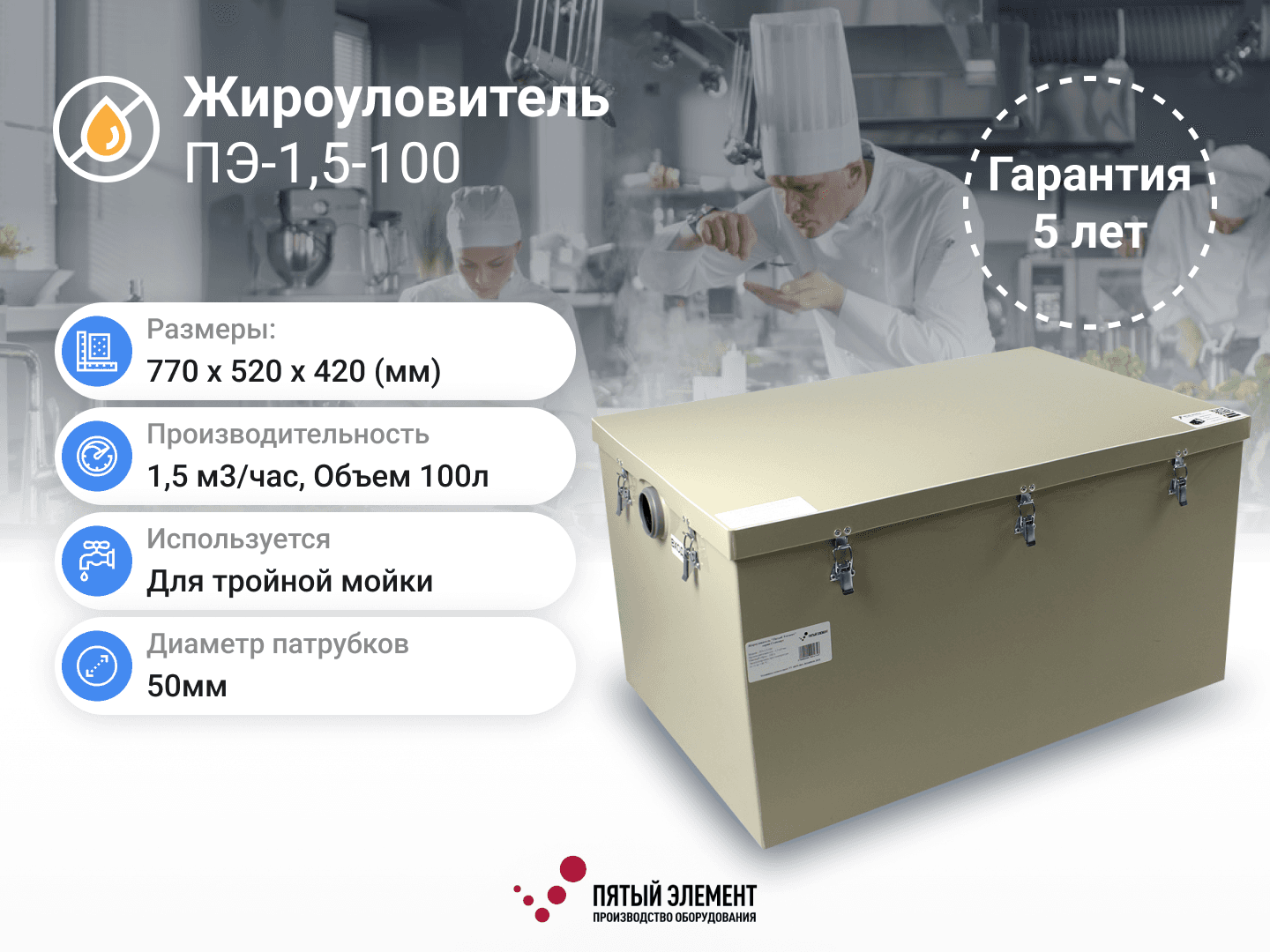 Жироуловитель ПЭ-1,5-100 серия Стандарт