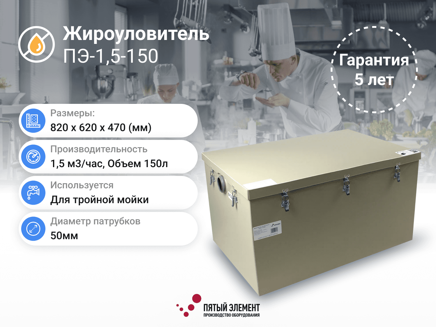 Жироуловитель ПЭ-1,5-150 серия Стандарт